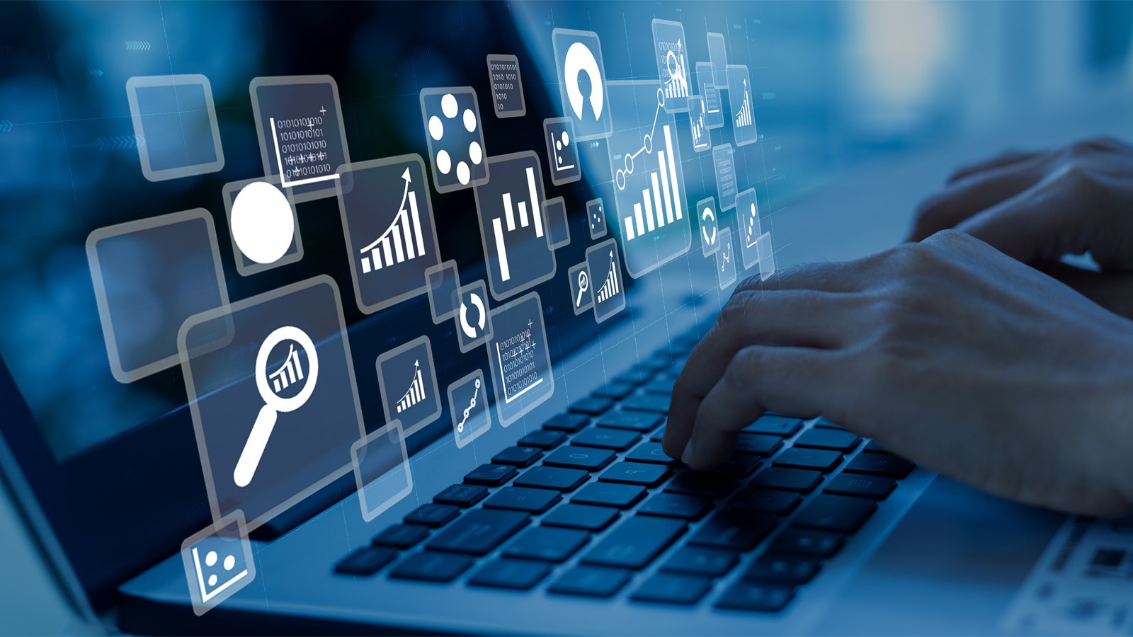 Visualisierung von Datenanalysen und automatisierten Abläufen zur Digitalisierung von Geschäftsprozessen in Unternehmen